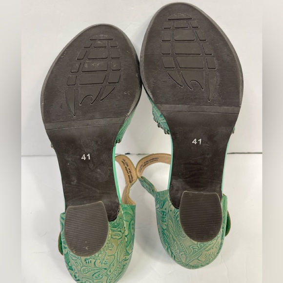 Spring Step Green Floral Heels - Picture 8 of 8